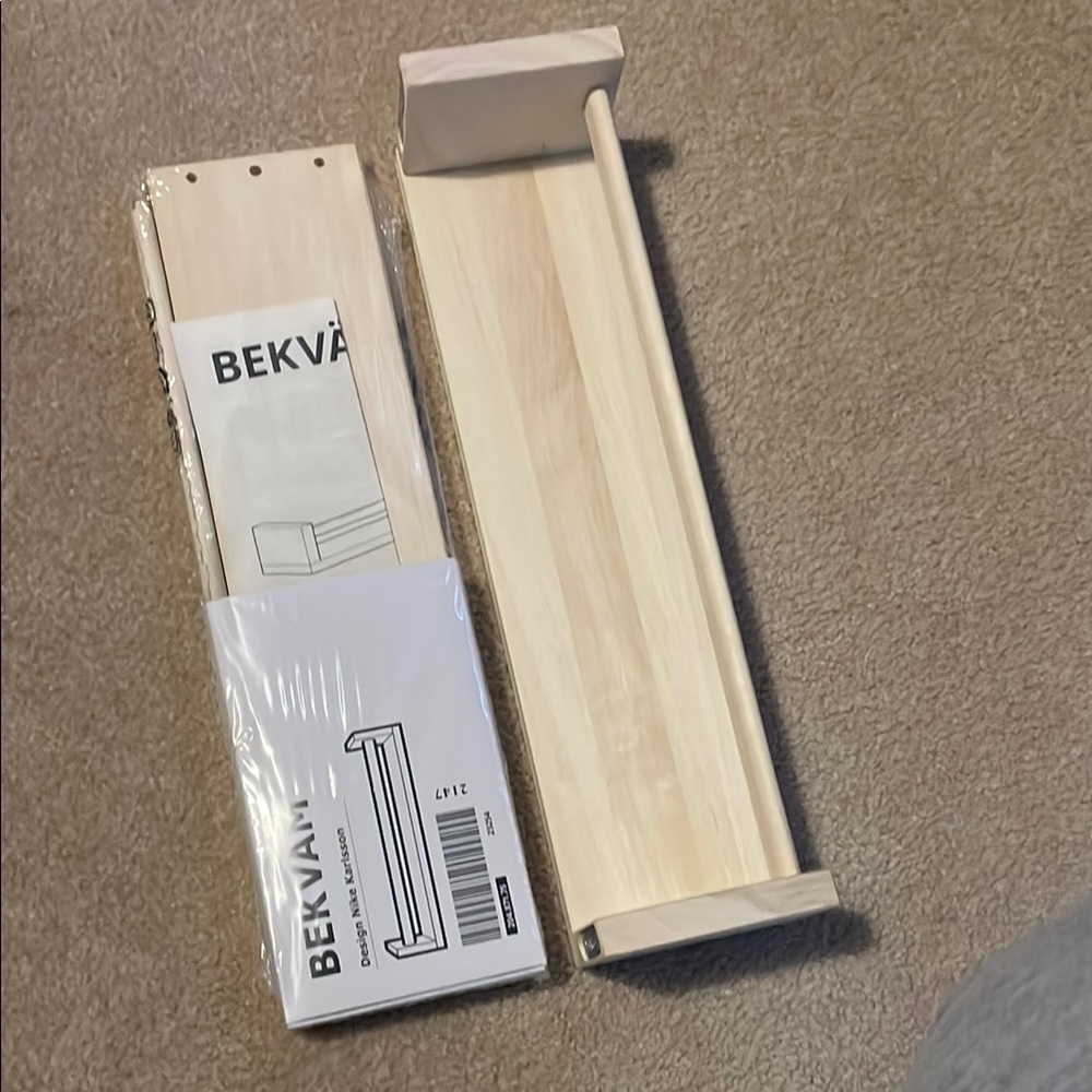 2 Piece IKEA BEKVÄM Light Wood Shelves